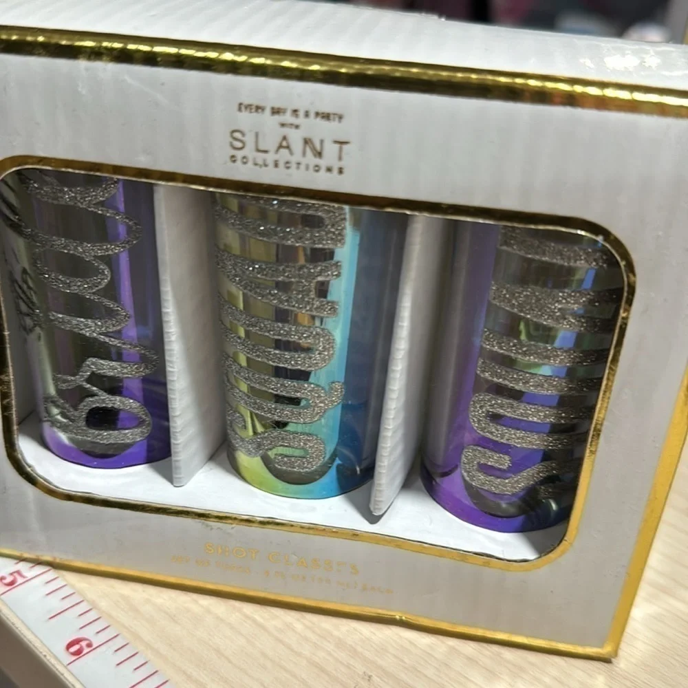 Bachelorette shot glasses set NEW‎ sparkle hologram glass set of 3 party time